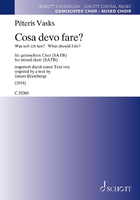 Cosa devo fare?, (What should I do?), for mixed choir (SATB), Choral score
