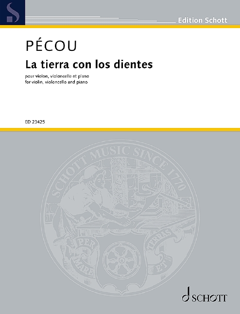 La tierra con los dientes, for violin, violoncello and piano, Score and parts
