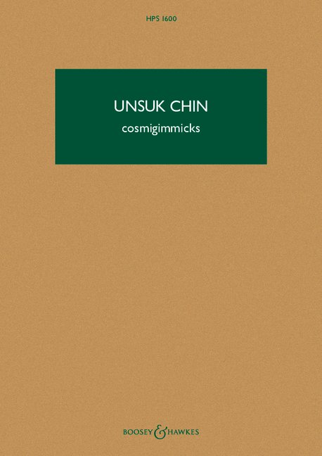 Cosmigimmicks HPS 1600, A musical pantomime for seven instrumentalists, for trumpet, percussion, mandoline, guitar, harp, prepared piano, violin, Study score