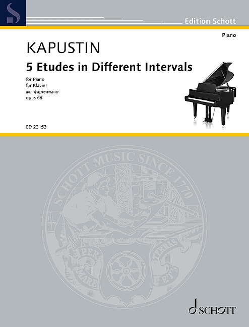5 Etudes in Different Intervals op. 68, for piano. 9790001207836
