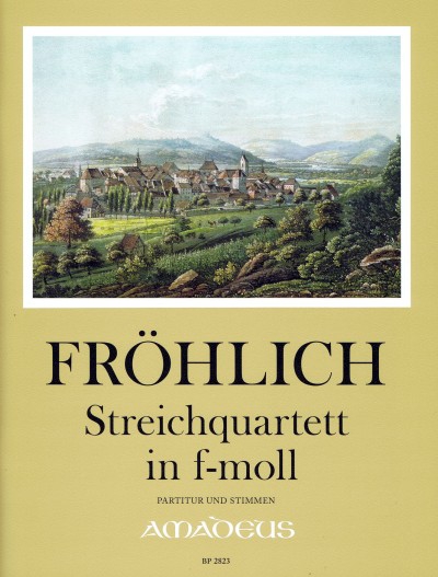 Quartett in f-moll, for 2 violins, viola and cello, Score and parts