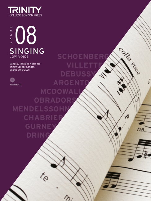 Singing Grade 8 Low Voice 2018, (with CD & teaching notes), for piano and voice