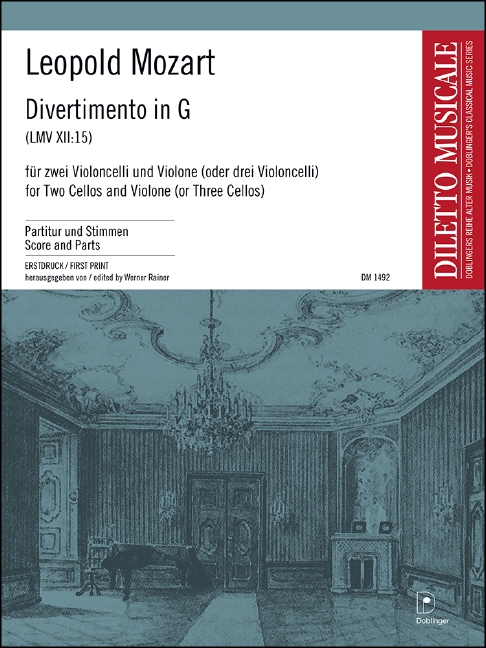 Divertimento G Major, for 2 cellos and double bass (3 cellos), Score and parts