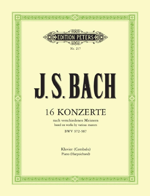 16 Konzerte nach verschiedenen Meistern, for piano (harpsichord)