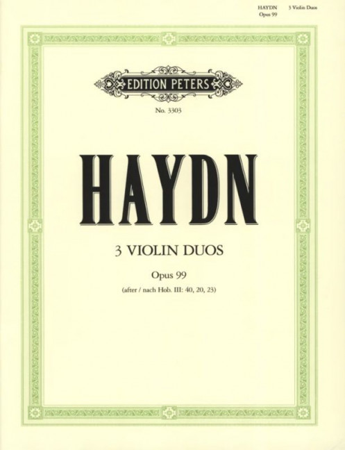 3 Violin Duos op. 99, nach Hob. III: 40, 20, 23, Set of parts