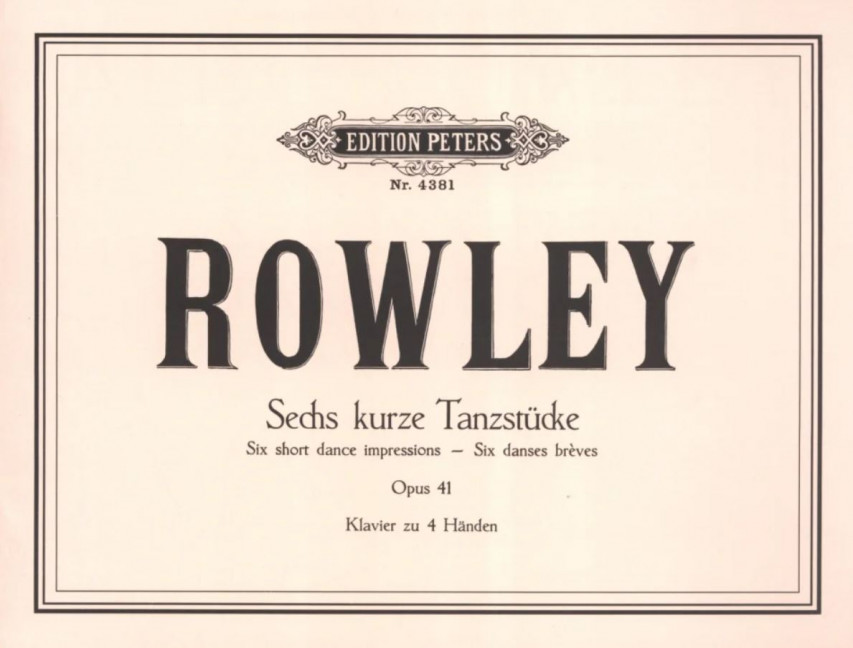6 kurze Tanzstücke op. 41, für Klavier zu 4 Händen