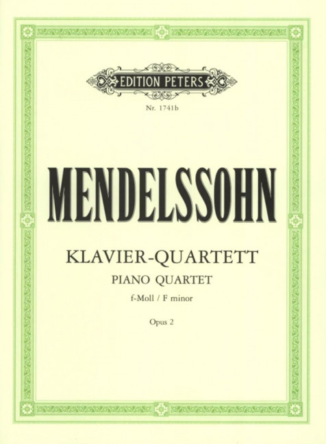 Klavier-Quartett Nr. 2 f-Moll op. 2, for piano, violin, viola and cello, Piano conductor and parts