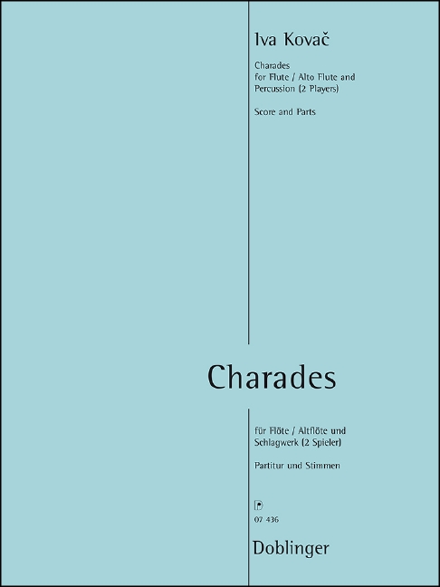 Charades, für Flöte (Altflöte) und 2 Schlagwerker, Score and parts