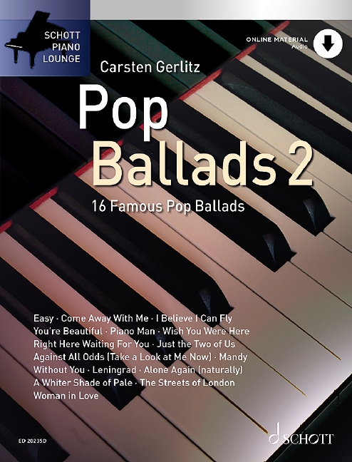Pop Ballads Vol. 2, 16 Famous Songs, for piano (keyboard)