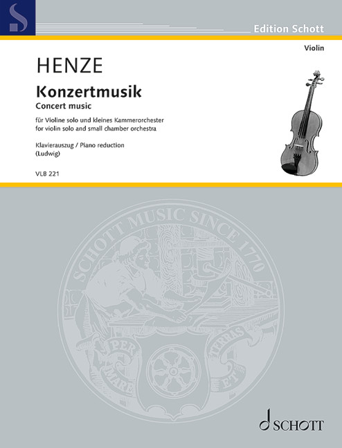Concert music, for violin solo and chamber orchestra, for violin solo and small chamber orchestra, Separate edition