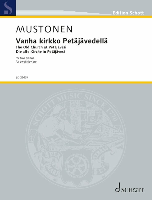 Vanha kirkko Petäjävedellä (The Old Church at Petäjävesi), Version for 2 pianos, Performing score