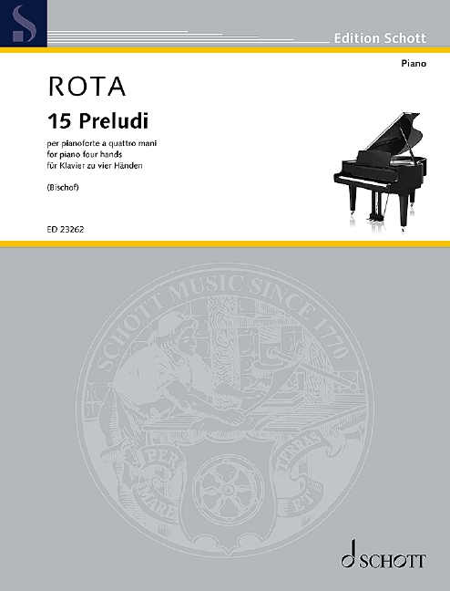15 preludes, for piano four hands, Performing score