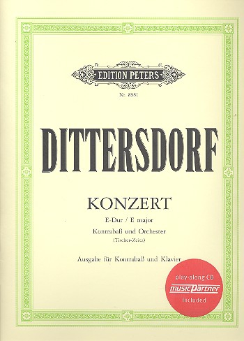 Konzert E-Dur, for double bass and piano, Score and parts
