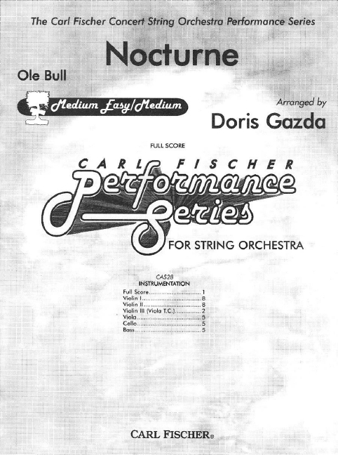 Nocturne, for string orchestra, Score