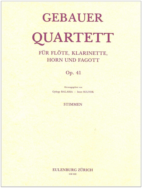 Quartett für Flöte, Klarinette, Horn und Fagott, op. 41, Stimmen