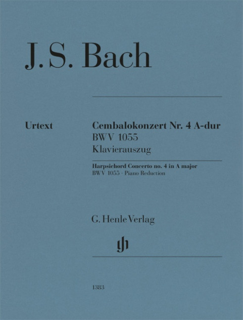 Harpsichord Concerto no. 4 A major BWV 1055, for harpsichord and orchestra, Piano reduction