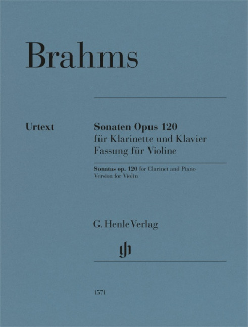 Sonatas op. 120 for Clarinet and Piano, Version for Violin and Piano, Score and part