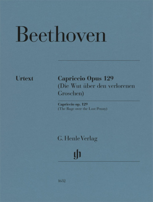 Capriccio op. 129, (The Rage over the Lost Penny), for piano, Performing score
