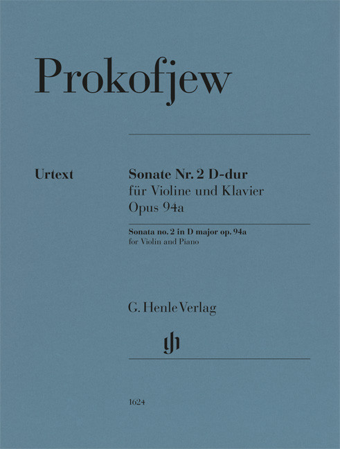 Sonata no. 2 in D major op. 94a, for Violin and Piano, Score and part