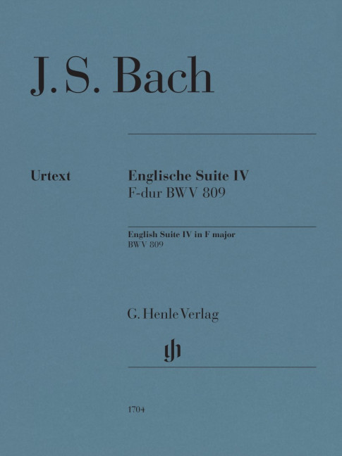 English Suite 4 BWV 809, for piano, Performing score
