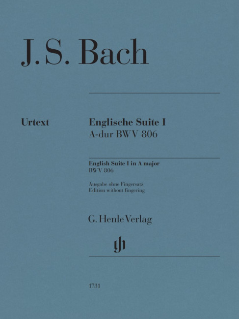 English Suite 1 BWV 806, for piano, Performing score, without fingering