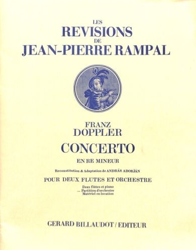Concerto en Re mineur, pour deux flutes et orchestre, partition d'orchestre