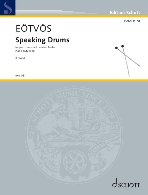 Speaking Drums, Four poems for percussion solo and orchestra, for percussion solo and piano