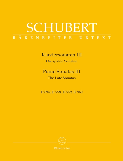 Piano Sonatas III D 894, 958, 959, 960, The Late Sonatas, Performing score