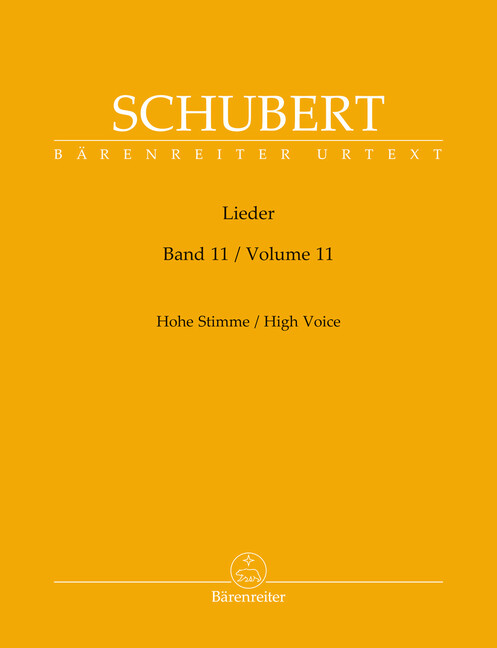Lieder Vol. 11, for voice (hogh) and piano, Vocal score