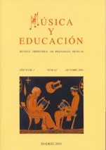 Música y Educación. Nº 63. Octubre 2005