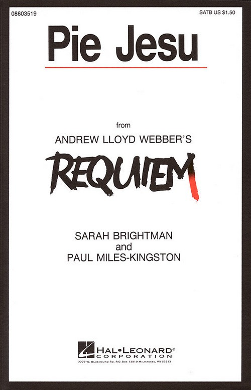 Pie Jesu, from Lloyd-Webber's Requiem, SATB and piano accompaniment. 9780711939189