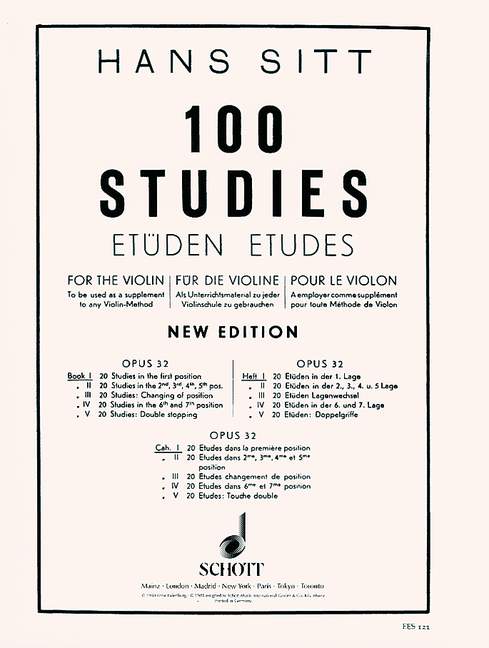 100 Studies for the violin, op. 32, Book I: 20 Studies in the First Position. 9790200200034