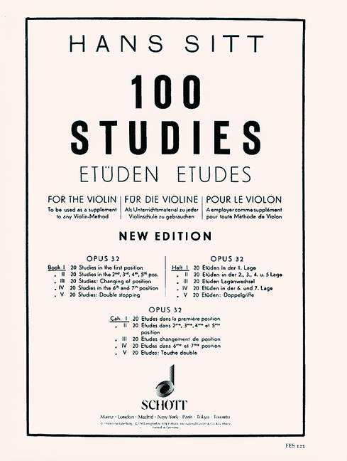 100 Studies for the violin, op. 32, Book I: 20 Studies in the First Position. 9790200200034 100 Studies for the violin, op. 32, Book I: 20 Studies in the First Position. 9790200200034