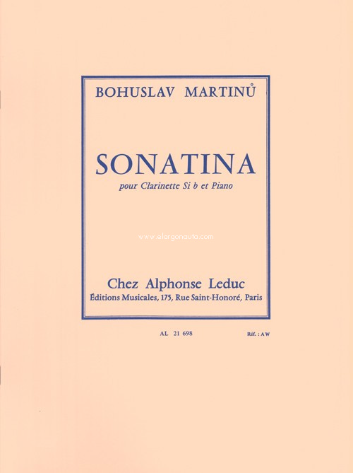 Sonatina pour Clarinette en Sib et Piano