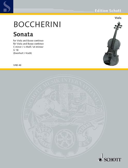 Sonata for Viola and Basso continuo, C minor, G 18. 9790001102407