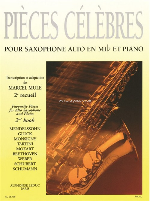 Pièces célèbres. Vol. 2, pour saxophone alto en Mi b et piano