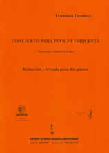 Concierto para piano y orquesta. Homenaje a Manuel de Falla. Reducción