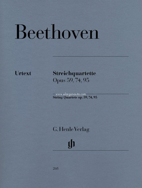 Streichquartette. Band II (op. 59, 74 y 95). Stimmen-Ausgabe