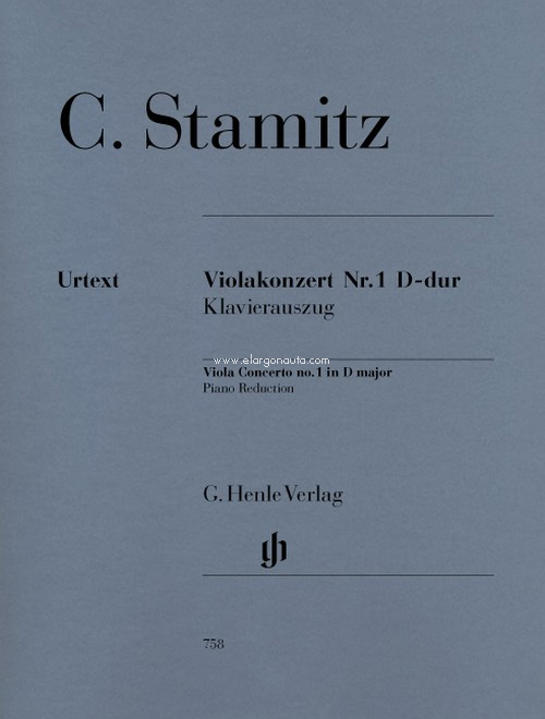 Viola Concerto No. 1 D major,  Piano Reduction = Violakonzert Nr. 1 D-dur, Klavierauszug