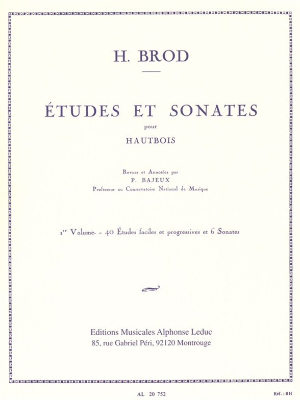 Études et sonates pour hautbois, vol. 1