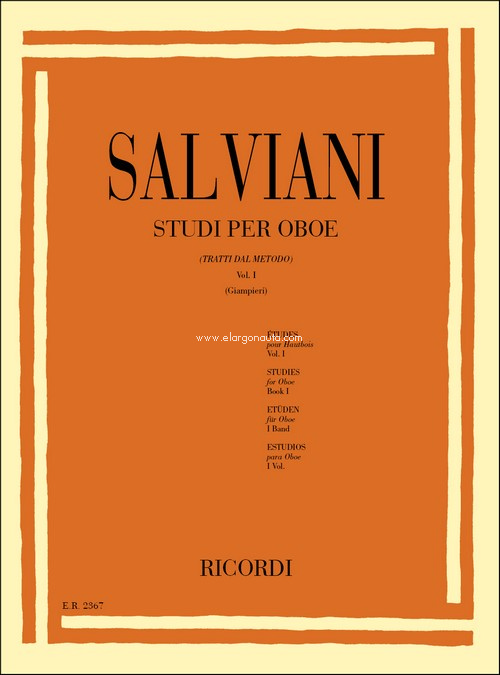 Studi per oboe, tratti dal metodo, vol. 1. 9790041823676