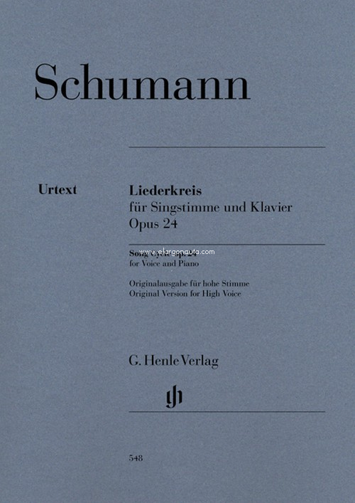 Liederkreis, für Singstimme und Klavier, op. 24. Urtext. 9790201805481