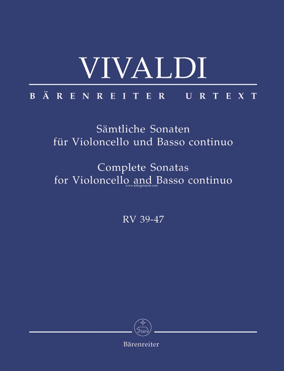 Sämtliche Sonaten für Violoncello un Basso continuo. RV 39-47. 9790006520596