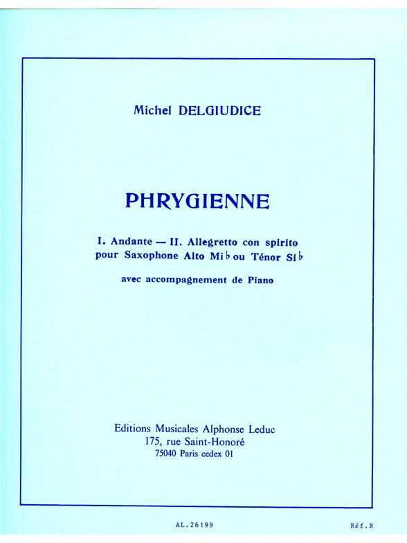 Phrygienne, saxophone en Mib (ou en Sib) et piano