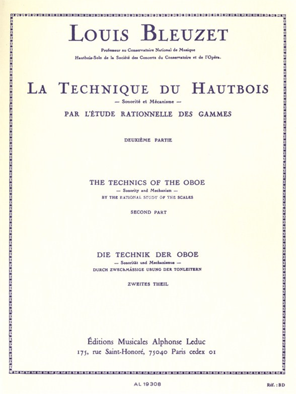 Technique du Hautbois, Vol. 2, par l'étude rationelle des gammes