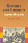 Canciones para la memoria. La Guerra Civil española. 9788472904064