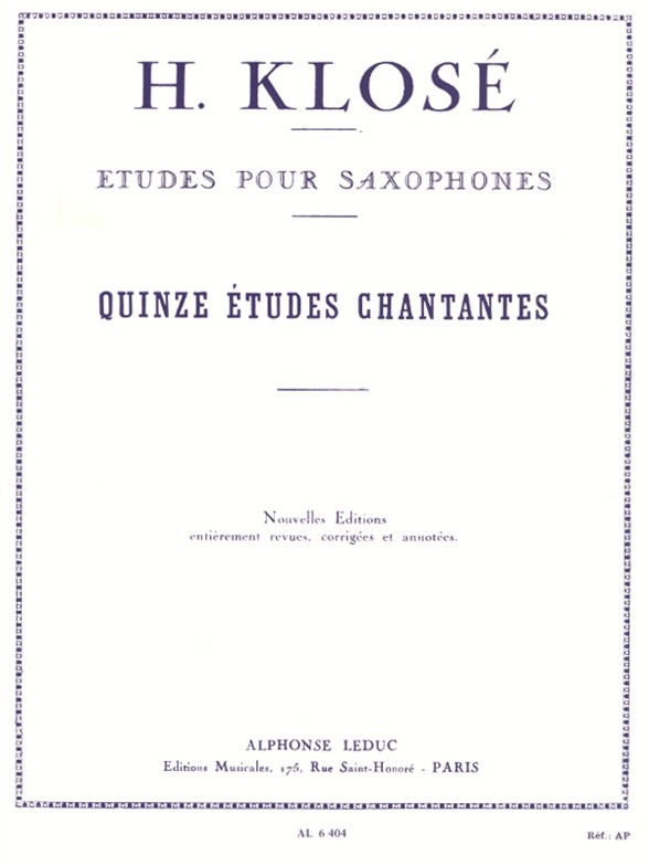 Quinze études chantantes, pour saxophone