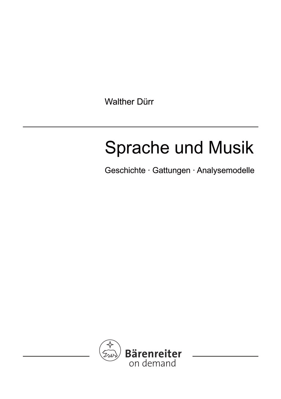 Sprache und Musik: Geschichte - Gattungen - Analysemodelle. 9783761811535