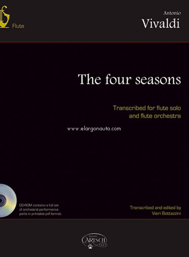 The four seasons, op. 8, No. 1-4 . Transcribed for flute solo and flute orchestra. 9788850715145