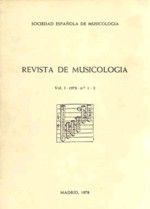 Revista de Musicología, vol. I, 1978, nº 1-2